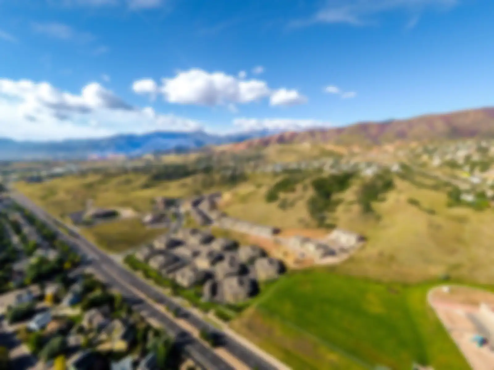 Aerial view of the Pikes Peak region near Colorado Springs